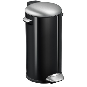 EKO - Belle Deluxe pedaalemmer 30 liter - Steel Plastic - zwart glanzend, mat RVS - Prullenbak