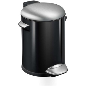 EKO - Belle Deluxe pedaalemmer 5 liter - Steel Plastic - zwart glanzend, mat RVS - Prullenbak