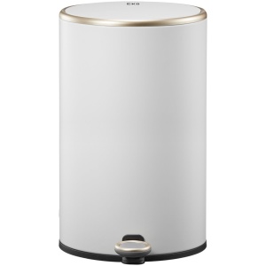 EKO - Cosmo pedaalemmer 12 liter - Stainless Steel - mat wit - Prullenbak