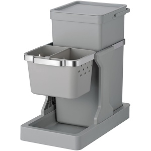 EKO - Deco Inbouwafvalemmer 20+4 liter - Plastic Stainless steel - grijs - Prullenbak