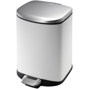 EKO - Della pedaalemmer 6 liter - Steel Plastic - wit - Prullenbak