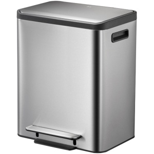 EKO - EcoCasa pedaalemmer 30 liter - Stainless steel Plastic - mat RVS - Prullenbak