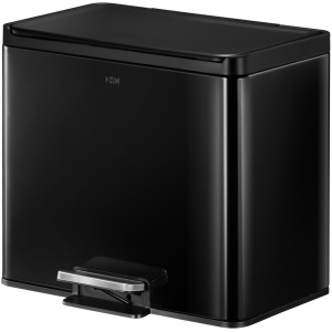 EKO - Essential 2 Recycler pedaalemmer 9+9+9 liter - Steel Polypropylene - zwart - Prullenbak