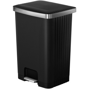 EKO - Hana 2 Pedaalemmer 70 liter - Plastic RVS - Zwart - Softclose