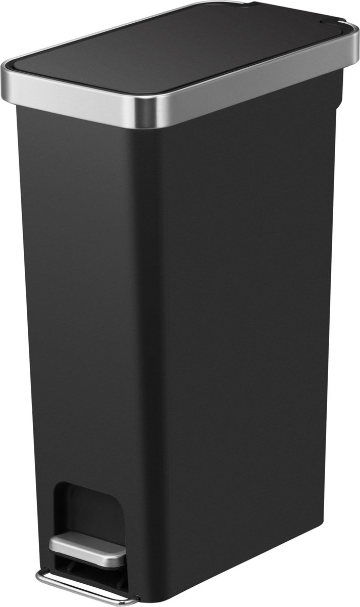 EKO - Hana Slim pedaalemmer 40 liter - Plastic - Zwart - Prullenbak