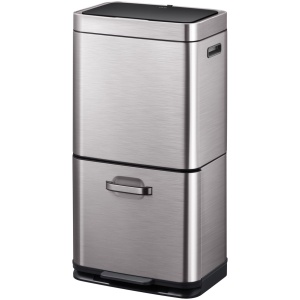 EKO - Himalaya Recycler Sensor Bin 35+25 liter - Stainless steel Plastic - grijs mat RVS - Prullenbak