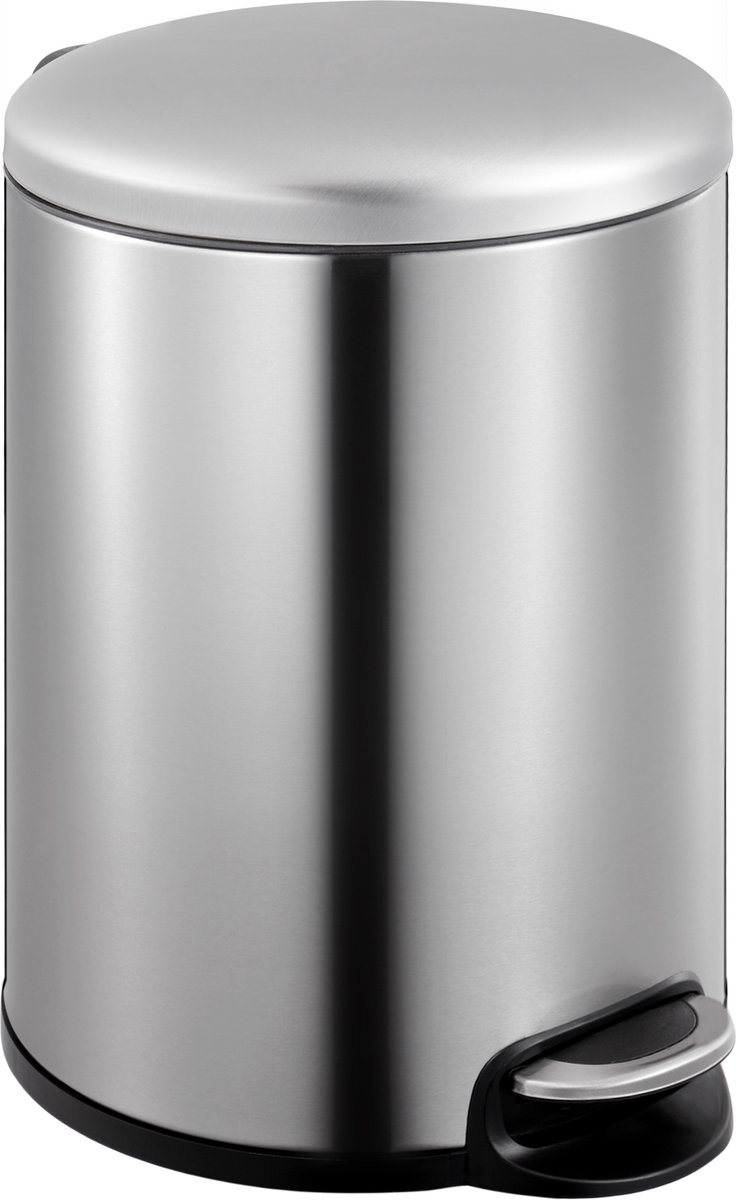 EKO - Maggey pedaalemmer 12 liter - Stainless steel Polypropyleen - mat RVS - Prullenbak