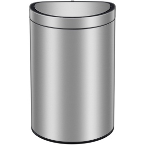 EKO - Mirage Semi-round Sensor Bin 47 liter - Stainless steel - mat RVS - Prullenbak
