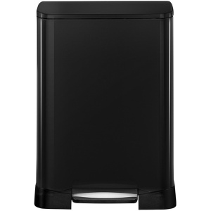 EKO - Neo-Cube recycling pedaalemmer 28+18 liter - Stainless Steel Polypropyleen - zwart - Prullenbak