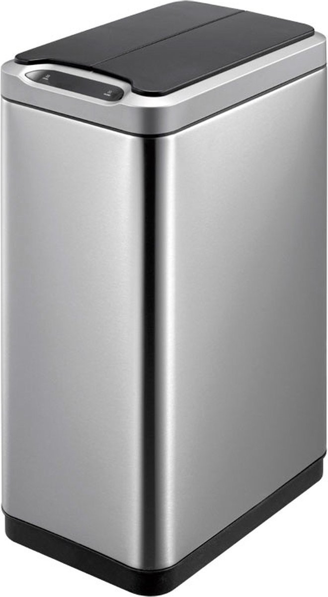 EKO - Phantom Sensor Bin 30 liter - Stainless steel Plastic - mat RVS, zwart - Prullenbak