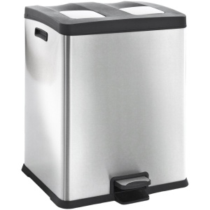 EKO - Rejoice recycling pedaalemmer 30+30 liter - Stainless steel Plastic - mat RVS - Prullenbak