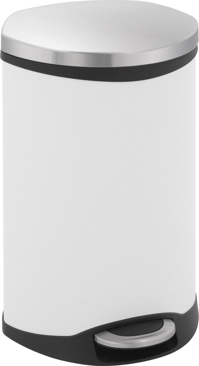 EKO - Shell Bin pedaalemmer 18 liter - Steel Plastic - wit, mat RVS - Prullenbak