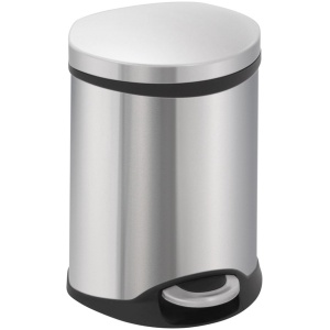EKO - Shell Bin pedaalemmer 6 liter - Stainless steel Plastic - mat RVS - Prullenbak
