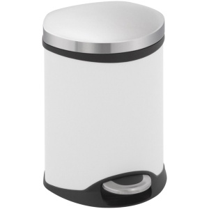 EKO - Shell Bin pedaalemmer 6 liter - Steel Plastic - wit, mat RVS - Prullenbak