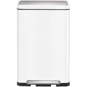 EKO - X-Cube pedaalemmer 30 liter - Steel Stainless steel Polypropylene - wit, mat RVS - Prullenbak