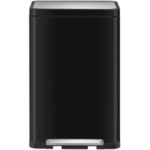 EKO - X-Cube pedaalemmer 30 liter - Steel Stainless steel Polypropylene - zwart glanzend, mat RVS - Prullenbak