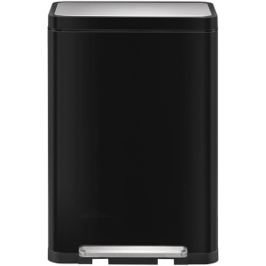 EKO - X-Cube recycling pedaalemmer 20+20 liter - Steel Stainless steel Polypropylene - zwart glanzend, mat RVS - Prullenbak