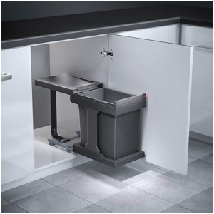 Hailo AS Solo - Prullenbak - 20 Liter Inhoud - Met Pull-out Systeem - Donkergrijs