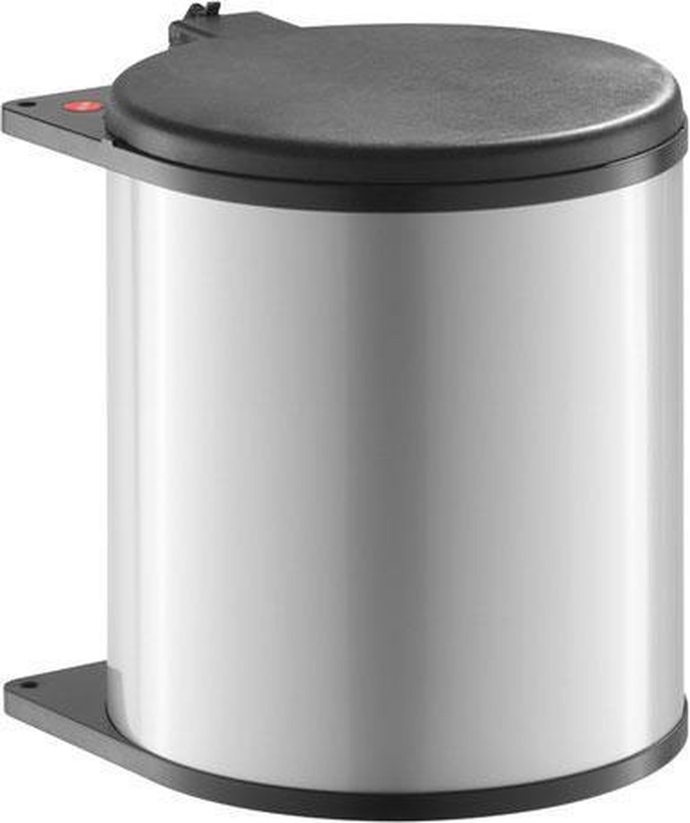 Hailo Inbouw Prullenbak - 15 l - Zilvergrijs / Zwart