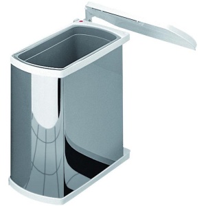 Hailo Uno-Automatic Inbouw Prullenbak - 18 l - RVS - Wit