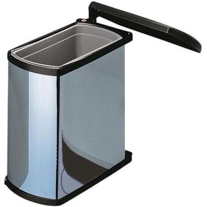 Hailo Uno-Automatic Inbouw Prullenbak - 18 l - RVS - Zwart