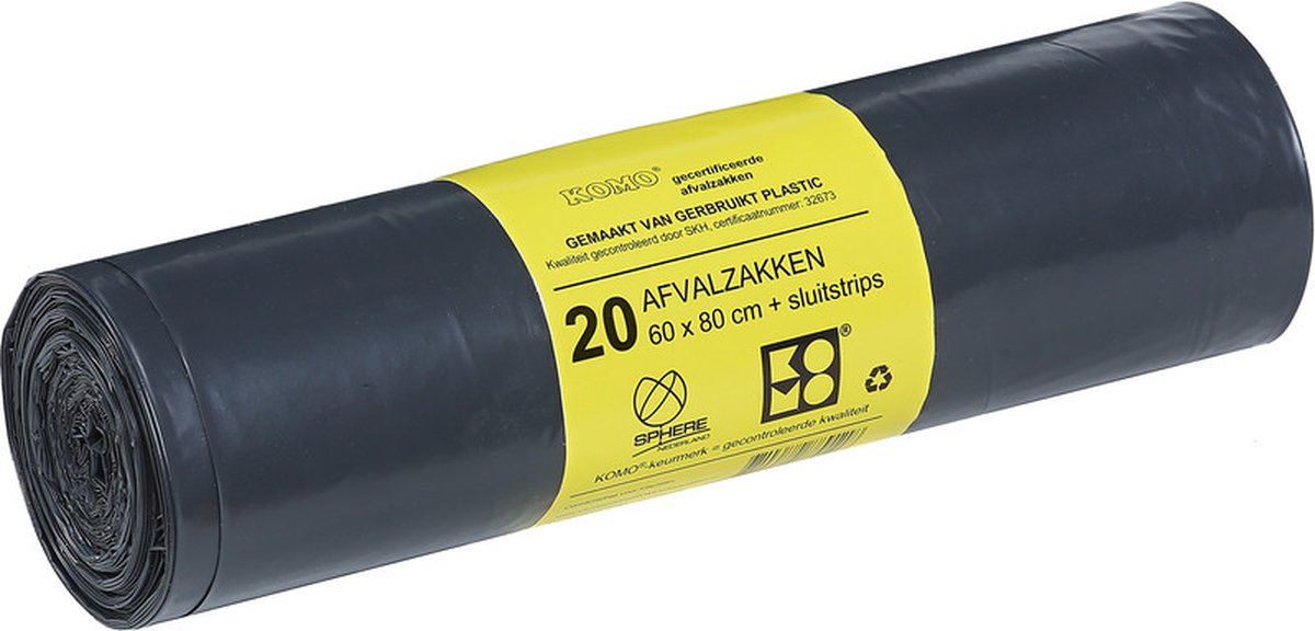 KOMO Afvalzakken - 60L - doos a 400 stuks