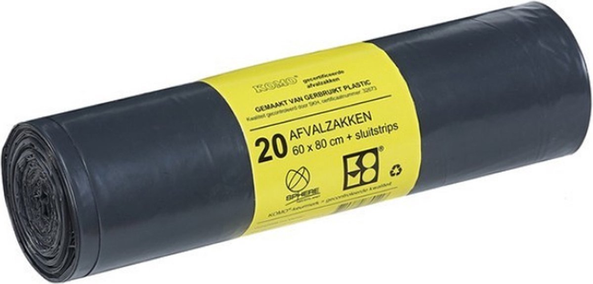 Komo - Huisvuilniszakken 60L - 15x 20 stuks.