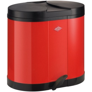 Pedaalemmer - 2 Vakken - Eco verzamelaar 170 - Wesco - afvalvolume 30 (2 x 15) liter - Rood