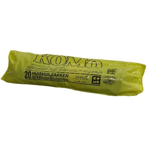 Plastic afvalzak LDPE 60x80 cm 51µ grijs - komo