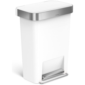 Simplehuman Afvalemmer Rectangular - Met Liner Pocket - Kunststof - 45 liter - Wit