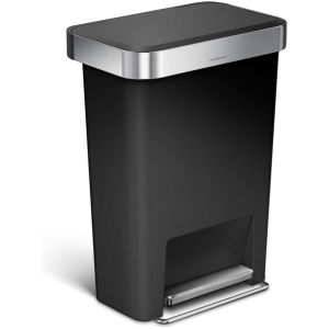 Simplehuman Afvalemmer Rectangular - Met Liner Pocket - Kunststof - 45 liter - Zwart