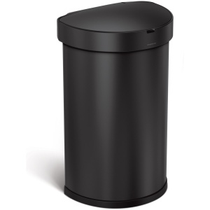 Simplehuman - Prullenbak Liner Pocket Half Rond Sensor 45 liter - Zwart - Roestvast Staal