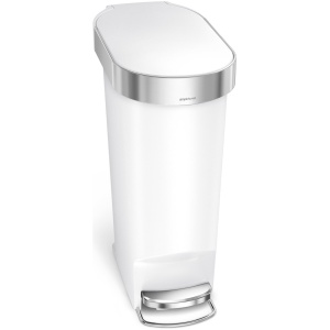 Simplehuman - Prullenbak Slim 40 Liter - Wit - Kunststof