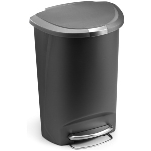 Simplehuman Semi-Round Prullenbak - 50 l - RVS - Grijs