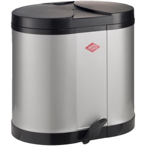 Wesco Double Bin 170 Prullenbak - 2x15 l - Zilvergrijs