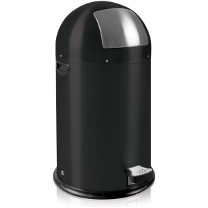 EKO - Kickcan 33 liter - Steel - mat zwart - Prullenbak
