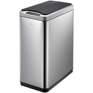 EKO - Phantom recycler Sensor Bin 20+20 liter - Stainless steel Plastic - mat RVS, zwart - Prullenbak