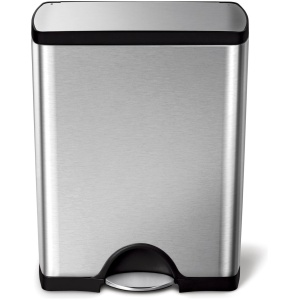Simplehuman Deluxe Rectangular Pedaalemmer - 50 l - Mat RVS