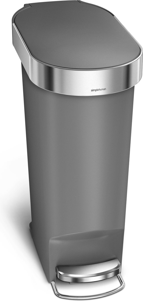 Simplehuman Prullenbak Slim - 40 l - Grijs