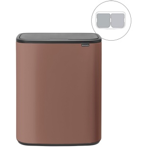 Brabantia Bo Touch Bin Prullenbak - 2 x 30 l - Afvalscheiding - Satin Taupe