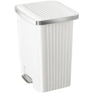 EKO - Hana 2 Pedaalemmer 70 liter - Plastic RVS - Wit - Softclose