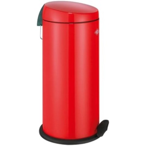 Wesco klassieke pedaalafvalverzamelaar CAPBOY MAXI in rood, gepoedercoat plaatstaal, metalen inzetstuk met 22 liter volume, kunststof voetpedaal