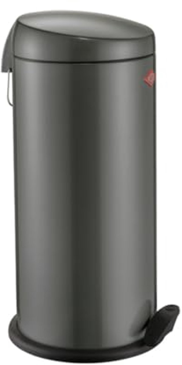 Wesco klassieke pedaalafvalverzamelaar CAPBOY MAXI in de kleur grafiet, gepoedercoat plaatstaal, metalen inzetstuk met 22 liter inhoud, kunststof voettrede