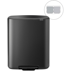 Brabantia Bo Prullenbak - 2 x 30 l - Afvalscheiding - Confident Grey
