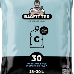 BagFitter Blauw C 18L tot 20L Vuilniszak met Trekband van 100% Gerecycled Plastic - 68cm x 46cm - 30 stuks - 18-20 Liter - Vuilniszakken - Afvalzakken - Prullenbakzakken geschikt voor o.a. Homra Sparq, Maxer en Stephs
