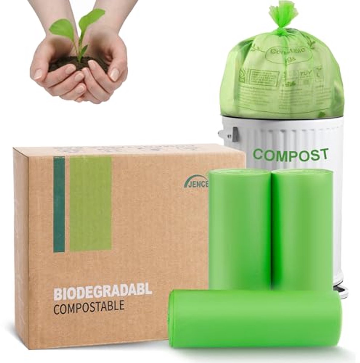 Composteerbare Vuilniszakken 20L - 100% Biologisch Afbreekbaar, Extra Dikke Bio-afvalzakken