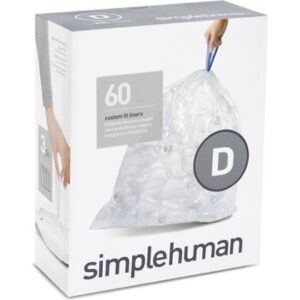 Simplehuman - Afvalzak, Code D, 20 L, Pak van 3x20 Stuks, Transparant