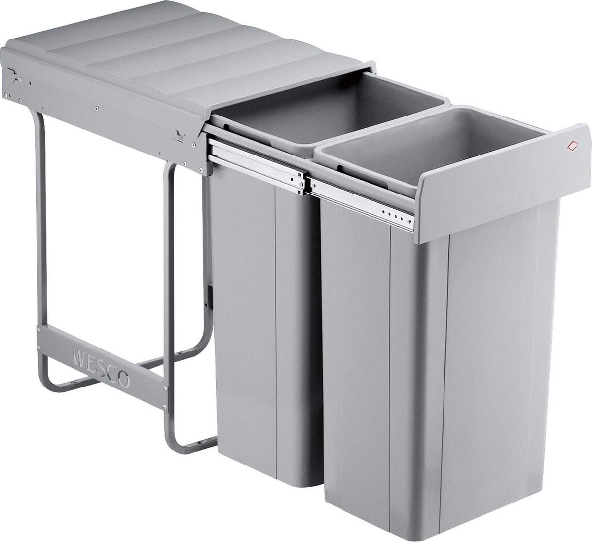 Wesco Big Bio Double Inbouw Prullenbak- 64 liter (2 x 32 liter).