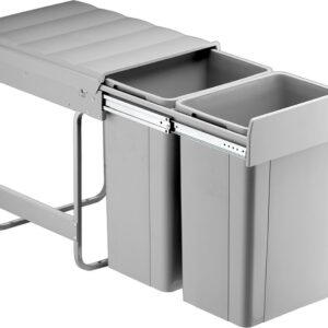 Wesco Big Double Inbouw Prullenbak - 52 l (2 x 26l) - Grijs