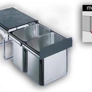 Wesco Double Master Maxi Inbouw Prullenbak - 2 x 20 l
